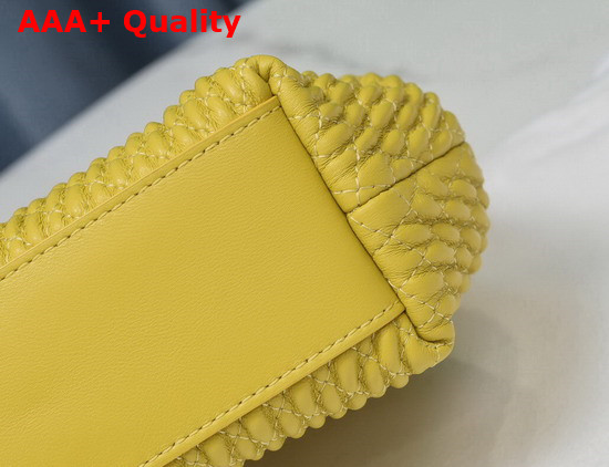 Bottega Veneta Point Yellow Small Lozenge Quilted Leather Top Handle Bag with Detachable Strap Replica