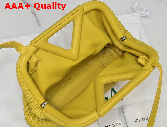 Bottega Veneta Point Yellow Small Lozenge Quilted Leather Top Handle Bag with Detachable Strap Replica