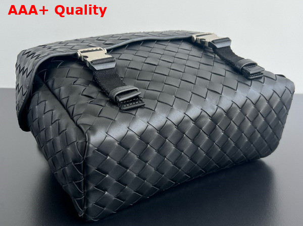 Bottega Veneta Postino Bag in Black Intrecciato Leather Replica