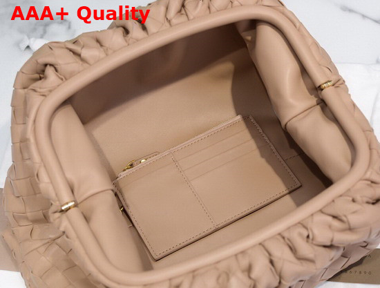 Bottega Veneta Pouch in Almond Intrecciato Leather Replica