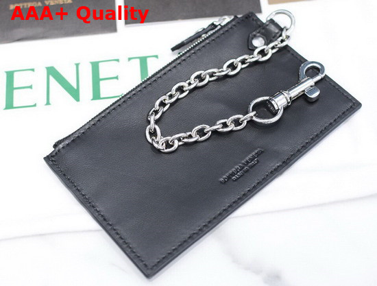 Bottega Veneta Pouch in Black Intrecciato Leather Replica