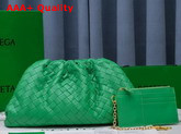 Bottega Veneta Pouch in Green Intrecciato Leather Replica