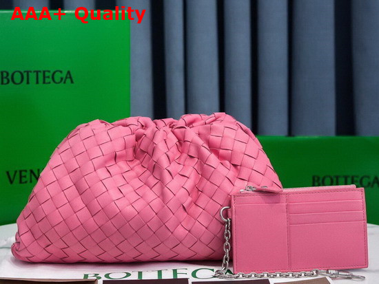 Bottega Veneta Pouch in Rose Intrecciato Leather Replica