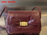 Bottega Veneta Puffer Cross Body Bag in Burgundy Calfskin Replica