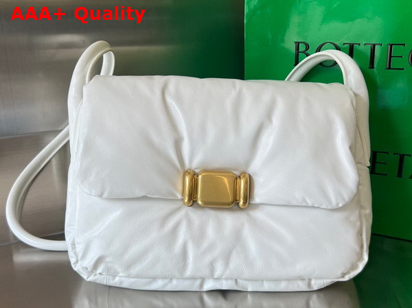 Bottega Veneta Puffer Cross Body Bag in White Calfskin Replica