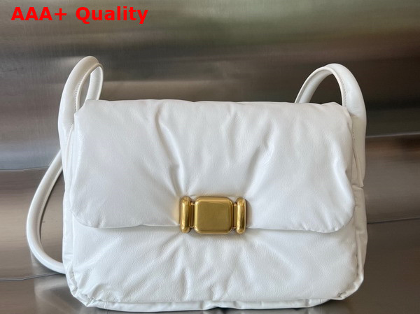 Bottega Veneta Puffer Cross Body Bag in White Calfskin Replica