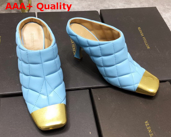 Bottega Veneta Quilted Leather Mules with a Metal Toe Cap Ice Replica