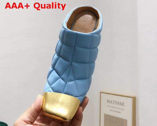 Bottega Veneta Quilted Leather Mules with a Metal Toe Cap Ice Replica