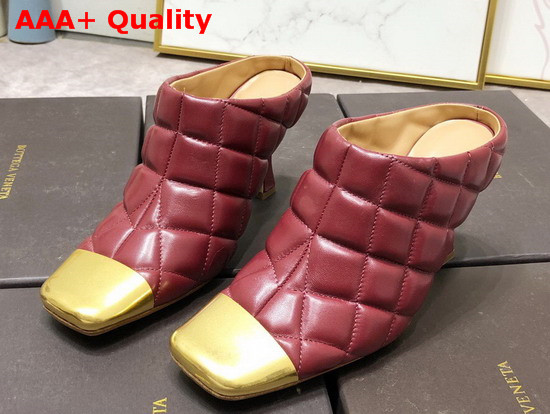 Bottega Veneta Quilted Leather Mules with a Metal Toe Cap Rabosello Replica