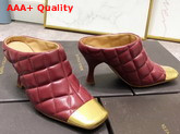 Bottega Veneta Quilted Leather Mules with a Metal Toe Cap Rabosello Replica