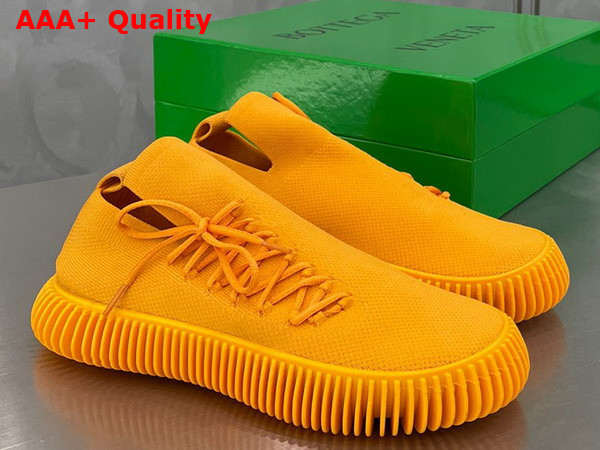 Bottega Veneta Ripple Orange Tech Knit Lace Up Sneakers Replica