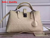 Bottega Veneta Roma Bag in Beige Intrecciato Calf Replica