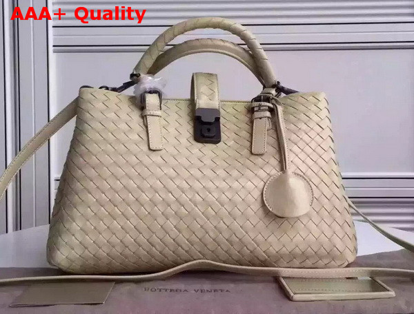 Bottega Veneta Roma Bag in Beige Intrecciato Calf Replica