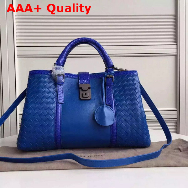 Bottega Veneta Roma Bag in Blue Nappa Ayers Details Replica