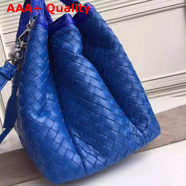 Bottega Veneta Roma Bag in Blue Nappa Ayers Details Replica