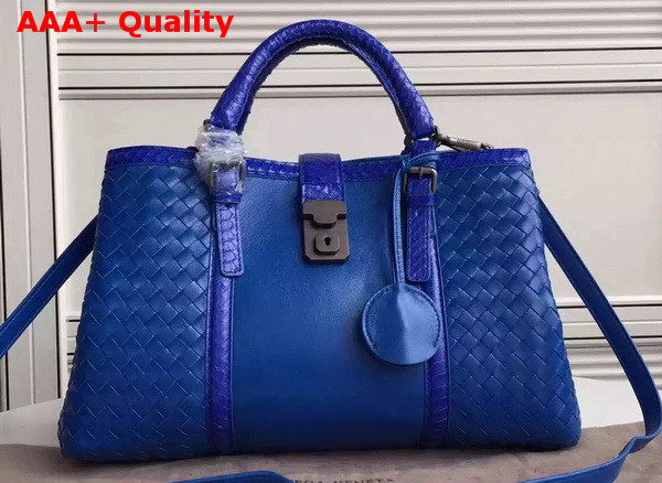 Bottega Veneta Roma Bag in Blue Nappa Ayers Details Replica