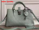 Bottega Veneta Roma Bag in Light Blue Intrecciato Calf Replica