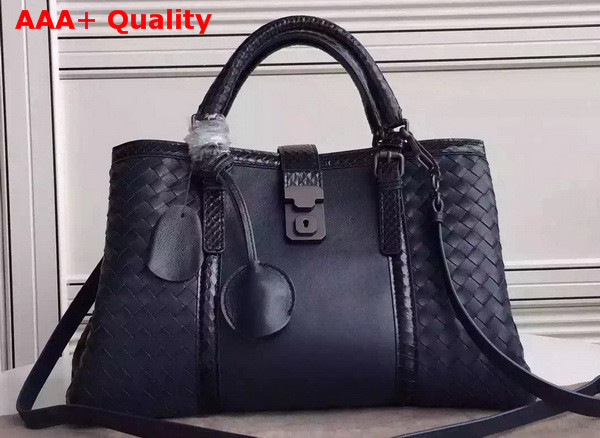 Bottega Veneta Roma Bag in Navy Nappa Ayers Details Replica