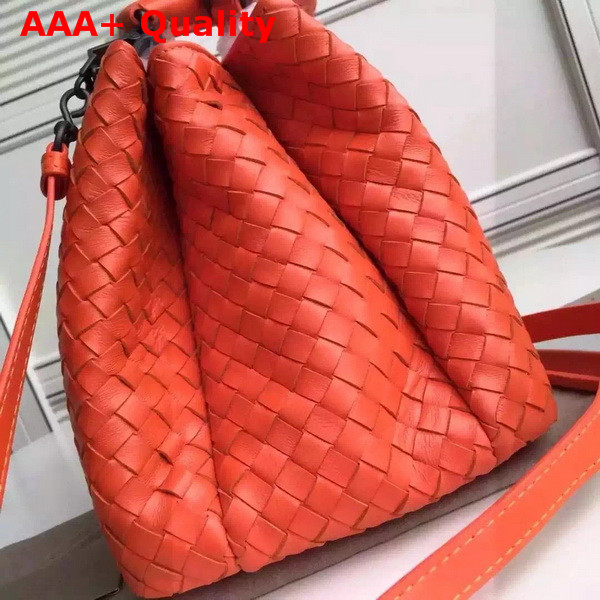 Bottega Veneta Roma Bag in Orange Intrecciato Calf Replica