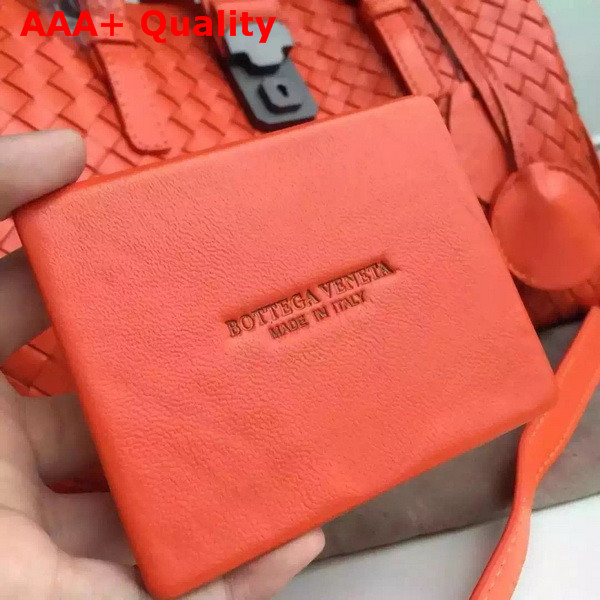 Bottega Veneta Roma Bag in Orange Intrecciato Calf Replica