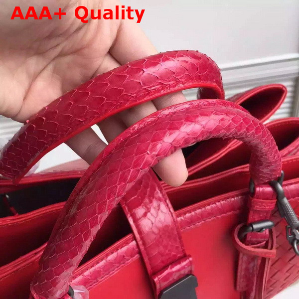 Bottega Veneta Roma Bag in Red Nappa Leather Replica