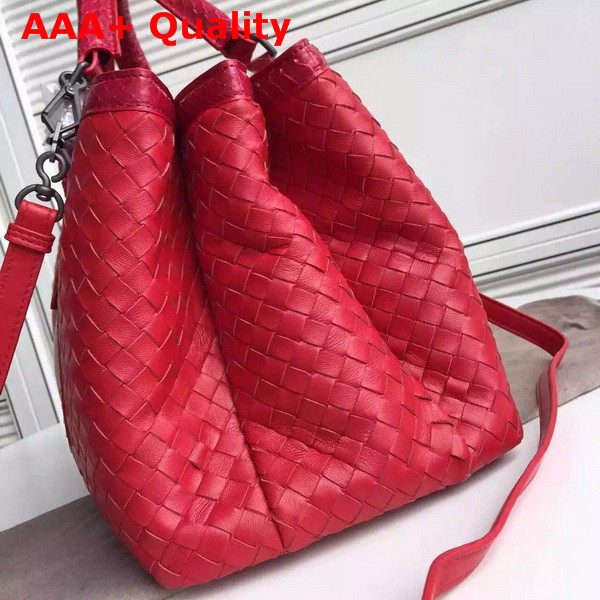 Bottega Veneta Roma Bag in Red Nappa Leather Replica