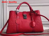 Bottega Veneta Roma Bag in Red Nappa Leather Replica