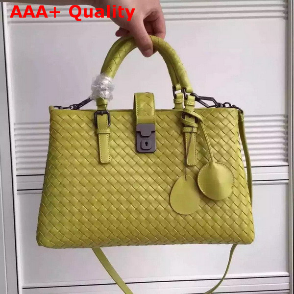 Bottega Veneta Roma Bag in Yellow Intrecciato Calf Replica