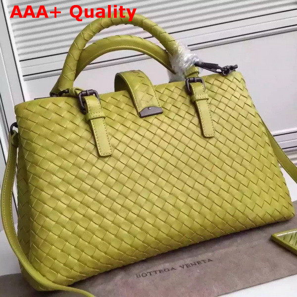 Bottega Veneta Roma Bag in Yellow Intrecciato Calf Replica