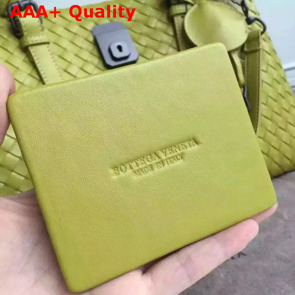 Bottega Veneta Roma Bag in Yellow Intrecciato Calf Replica