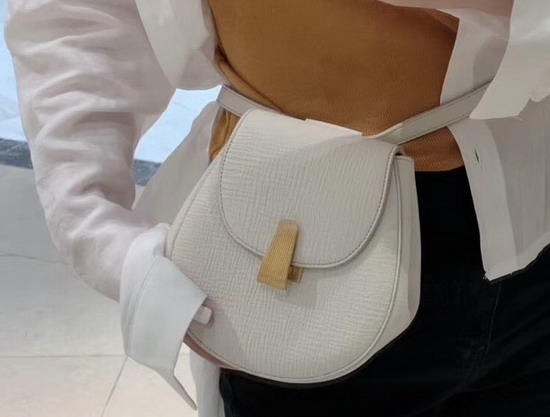 Bottega Veneta Rounded Belt Bag in Palmellato White