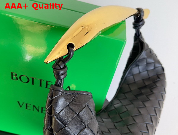 Bottega Veneta Sardine Bag in Black Intrecciato Leather Replica