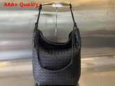 Bottega Veneta Sardine Hobo Bag in Black Intrecciato Leather Replica