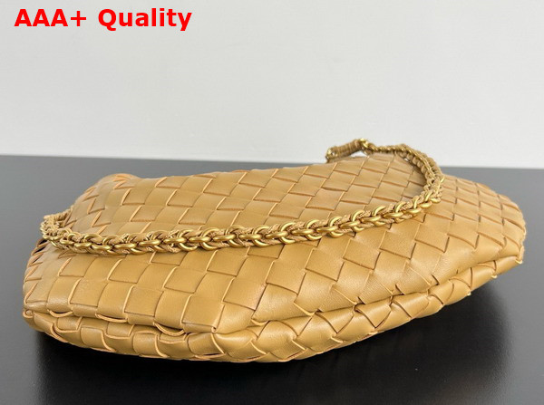 Bottega Veneta Sardine with Chain Dark Praline Intrecciato Leather Replica