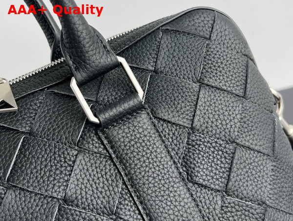 Bottega Veneta Slim Intrecciato Briefcase Black Intrecciato Grained Leather Replica