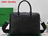 Bottega Veneta Slim Intrecciato Briefcase in Black Replica