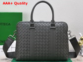 Bottega Veneta Slim Intrecciato Briefcase in Thunder Replica