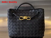 Bottega Veneta Small Andiamo Bag in Black Intrecciato Leather Replica