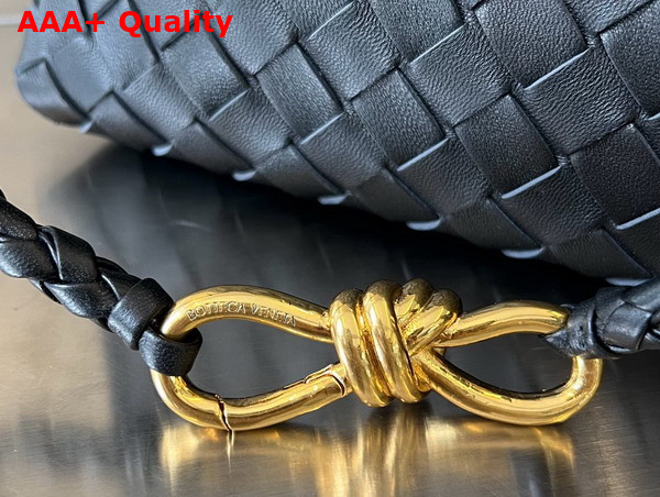 Bottega Veneta Small Andiamo Bag in Black Intrecciato Leather Replica