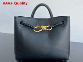 Bottega Veneta Small Andiamo Bag in Black Silky Calf Leather Replica