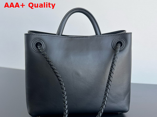 Bottega Veneta Small Andiamo Bag in Black Silky Calf Leather Replica