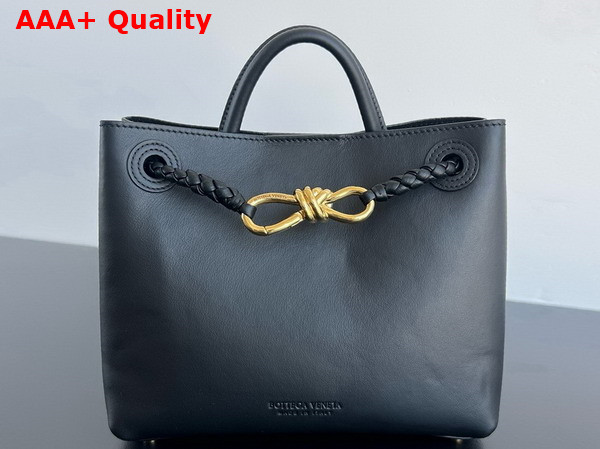 Bottega Veneta Small Andiamo Bag in Black Silky Calf Leather Replica