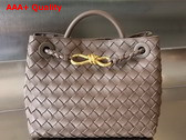 Bottega Veneta Small Andiamo Bag in Chocolate Intrecciato Leather Replica