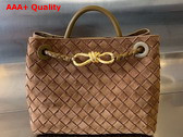 Bottega Veneta Small Andiamo Bag in Fondant Supple Intrecciato Suede Leather Replica