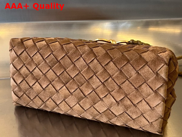 Bottega Veneta Small Andiamo Bag in Fondant Supple Intrecciato Suede Leather Replica