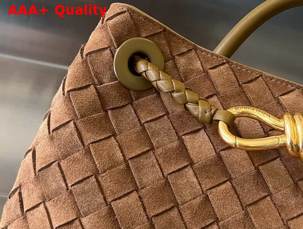 Bottega Veneta Small Andiamo Bag in Fondant Supple Intrecciato Suede Leather Replica