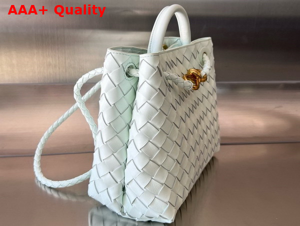 Bottega Veneta Small Andiamo Bag in Glacier Intrecciato Leather Replica