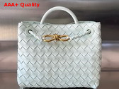 Bottega Veneta Small Andiamo Bag in Glacier Intrecciato Leather Replica