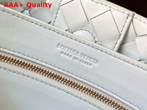 Bottega Veneta Small Andiamo Bag in Glacier Intrecciato Leather Replica