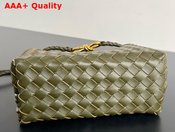 Bottega Veneta Small Andiamo Bag in Kaki Intrecciato Leather Replica